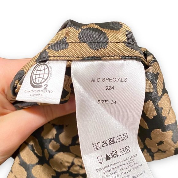 NWT Ganni Jacquard Puff Sleeve Leopard Animal Print Satin Mini Dress Size 2 - Picture 8 of 8